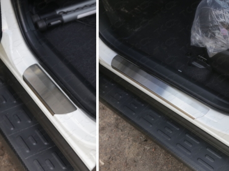 Toyota RAV4 2015 Накладки на пороги (лист шлифованный)